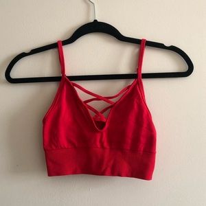 VS “Pink” Red Criss-Cross Bralette/Sports Bra